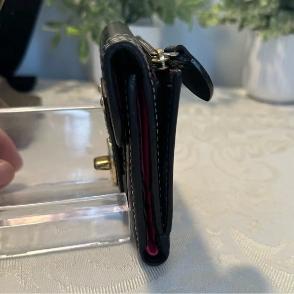 Coach‎ Y2K Legacy Turnlock Wallet Black Leather & Brass - Picture 3 of 14